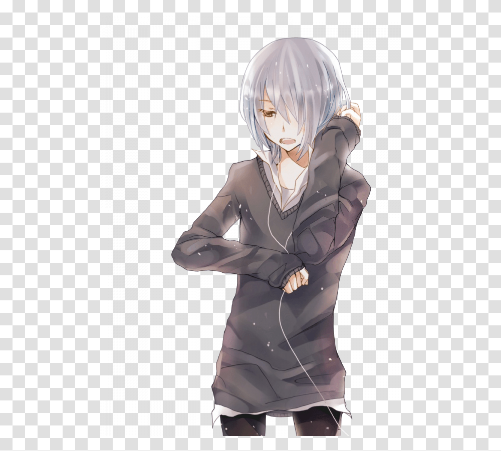 Cute Anime Boy Gray Haired Anime Boy, Clothing, Apparel, Person, Human Transparent Png