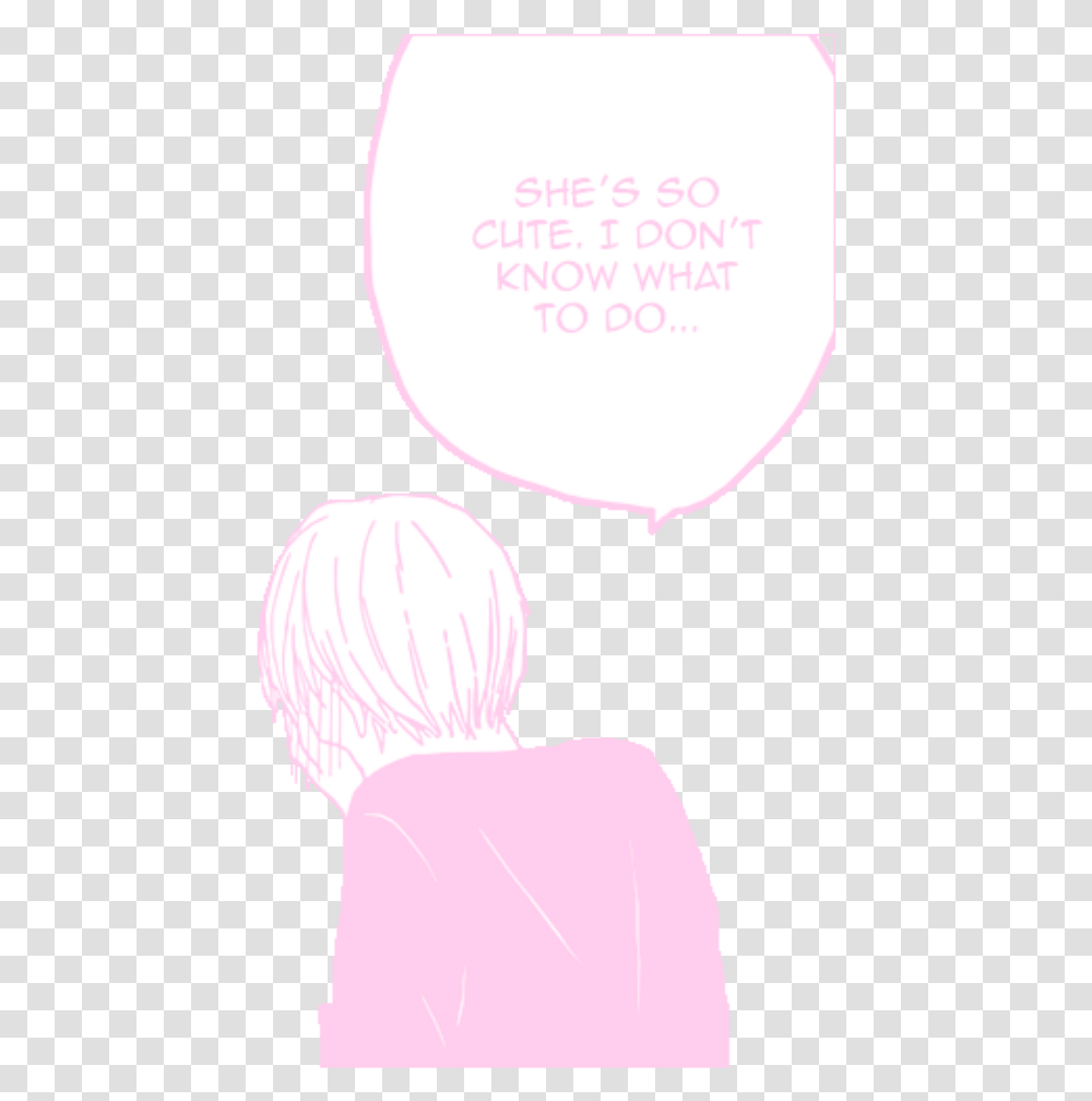 Cute Anime Boy Pink Blush Kawaii Pastel Illustration, Apparel, Balloon, Cushion Transparent Png