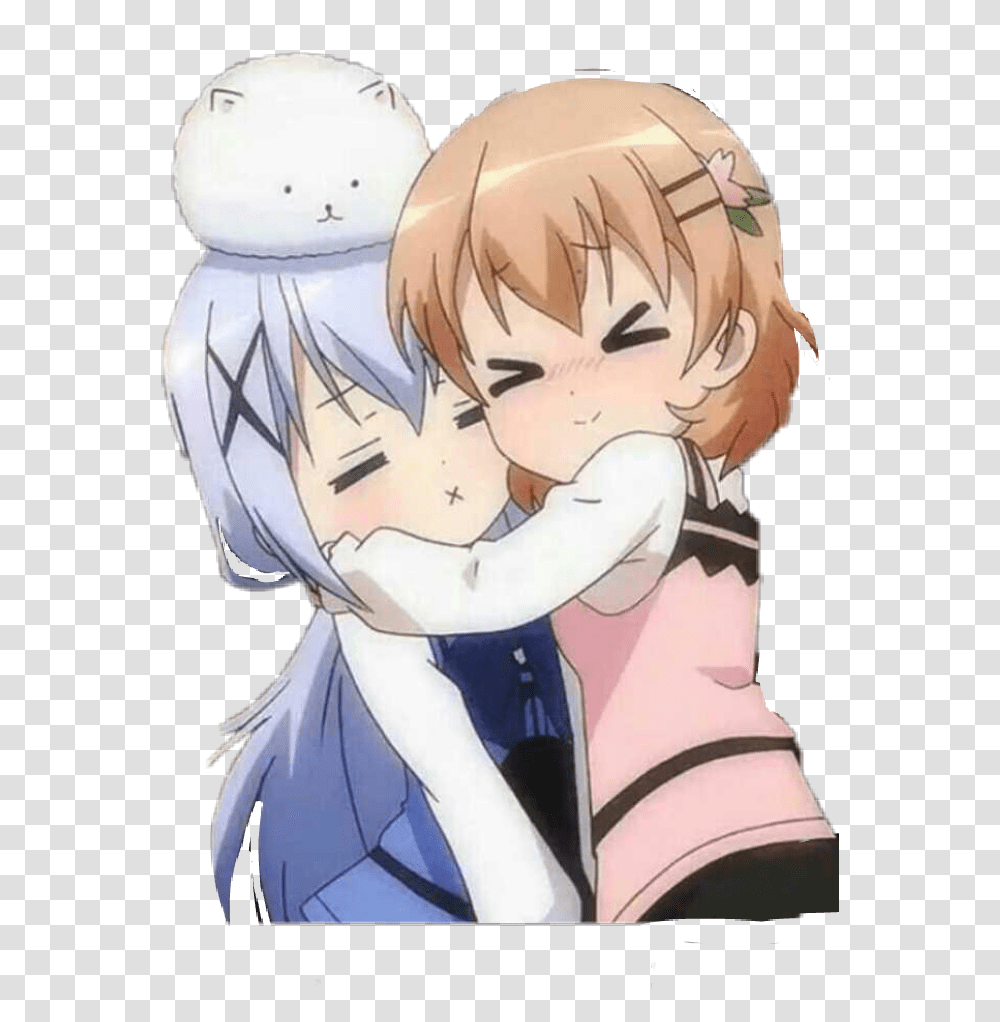 Cute Anime Friends Posted By John Simpson Anime Girl Hug, Manga, Comics, Book, Person Transparent Png