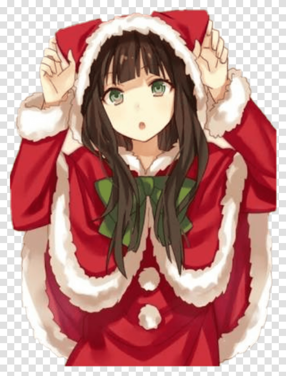 Cute Anime Girl Christmas, Comics, Book, Manga, Costume Transparent Png