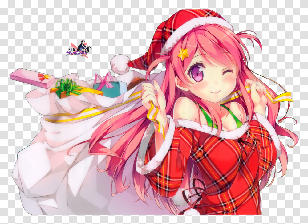 Cute Anime Girl Christmas Transparent Png