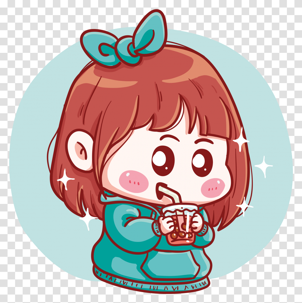 Cute Anime Girl In A Hoodie Illustration Wall Art Fictional Character, Sweets, Food, Confectionery, Produce Transparent Png
