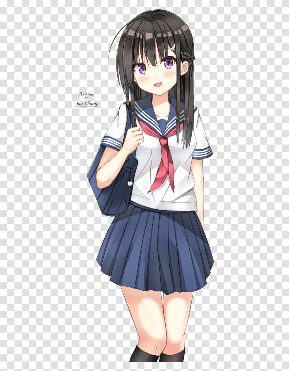 Cute Anime School Girl Poses, Skirt, Costume, Female Transparent Png