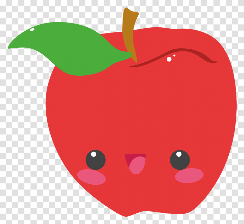 Cute Apple Cartoon Clipart Cute Apple Cartoon, Plant, Food, Vegetable, Piggy Bank Transparent Png