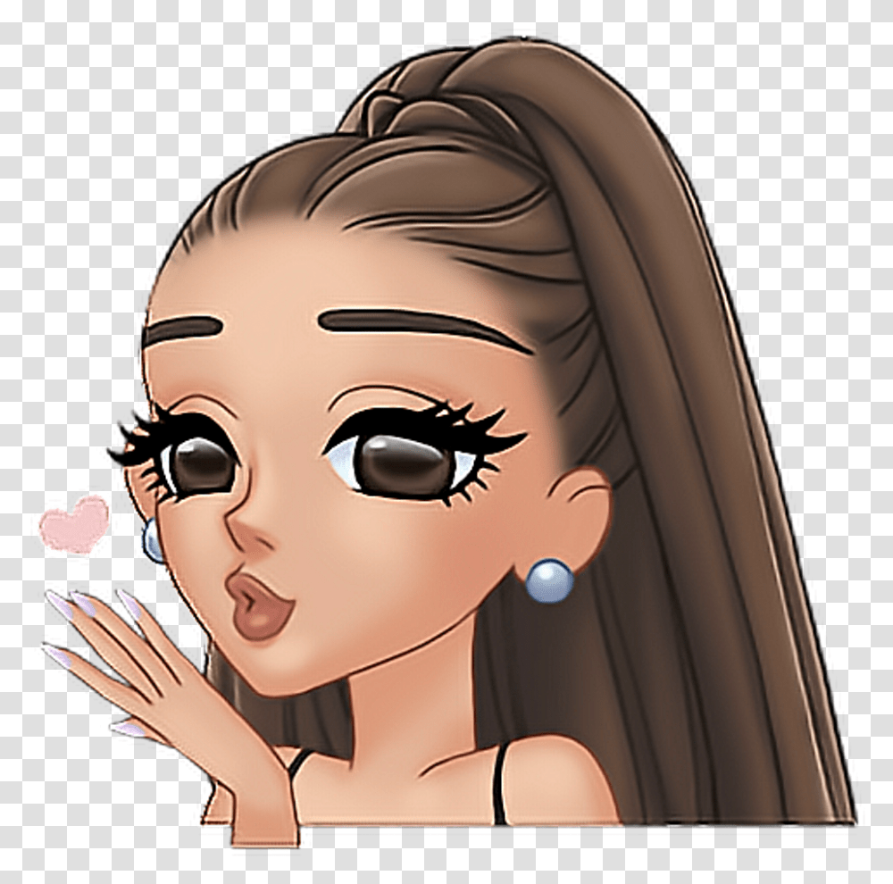Cute Arianagrande Tumblr Edit Icon Emoji Ariannagrandeemoji Ariana Grande Arimoji Gif, Person, Human, Drawing Transparent Png