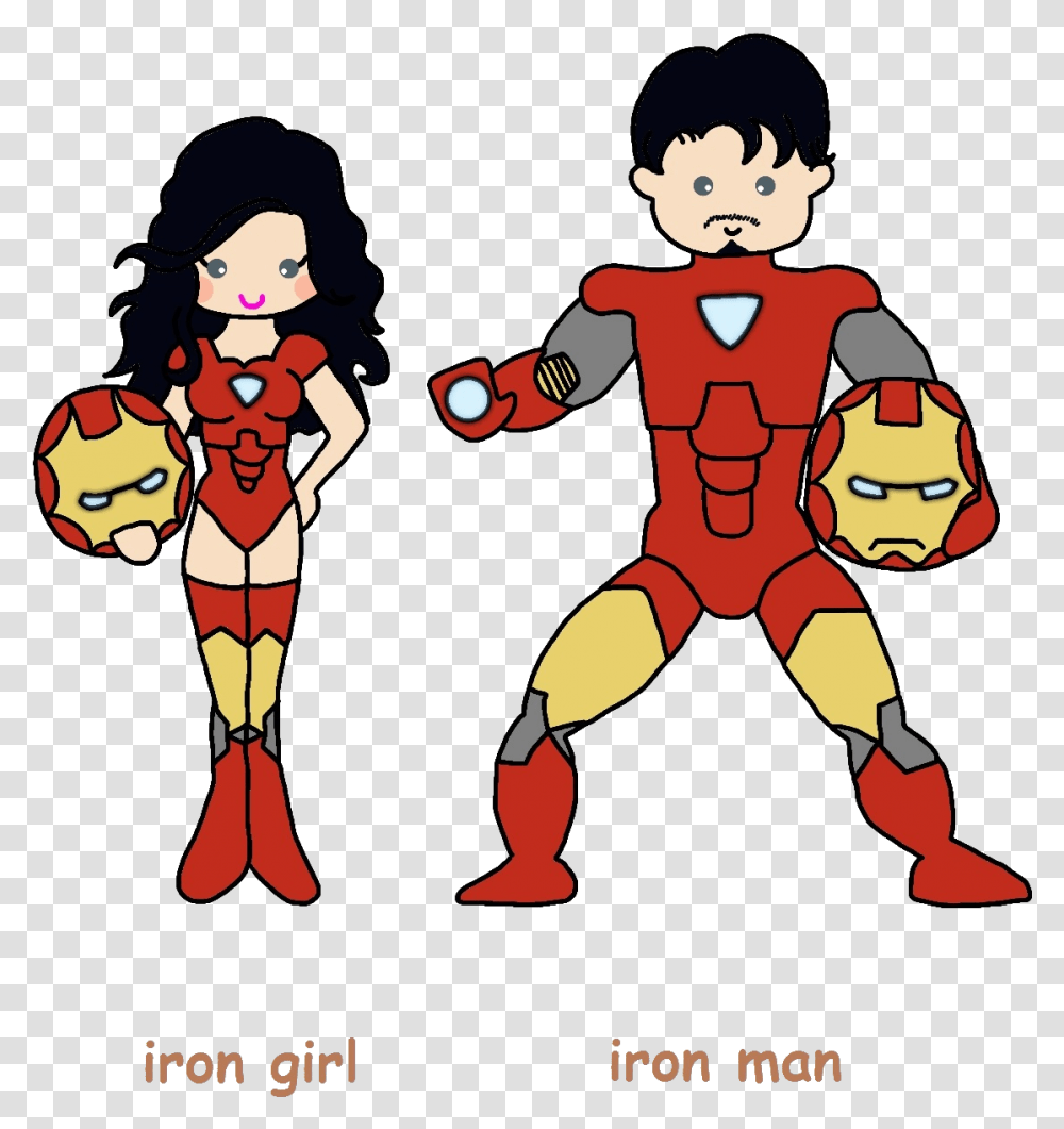 Cute Baby Iron Man Cartoons Iron Girl Clipart, Poster, Advertisement, Person, Hand Transparent Png