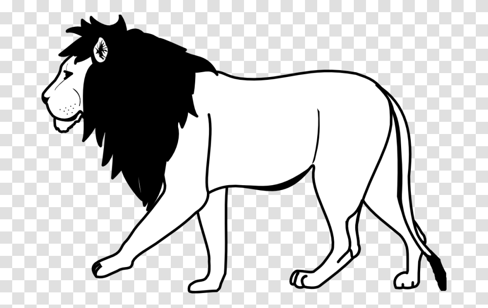 Cute Baby Lion Clipart Black And White, Mammal, Animal, Horse, Bull Transparent Png