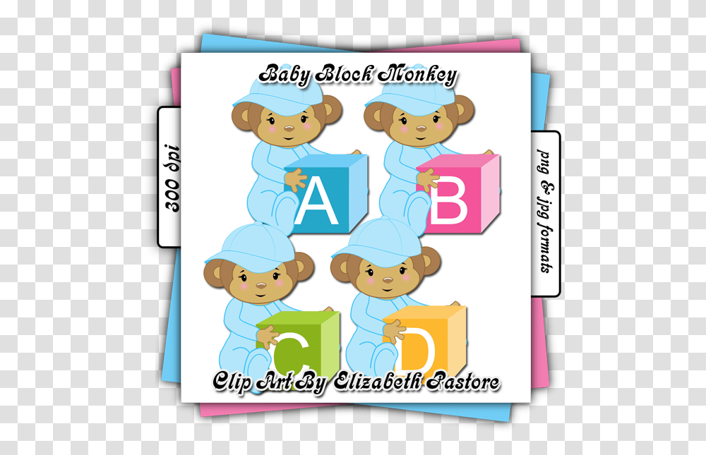 Cute Baby Monkey In Blue Clip Art Collection Clip Art, Alphabet, Advertisement, Poster Transparent Png
