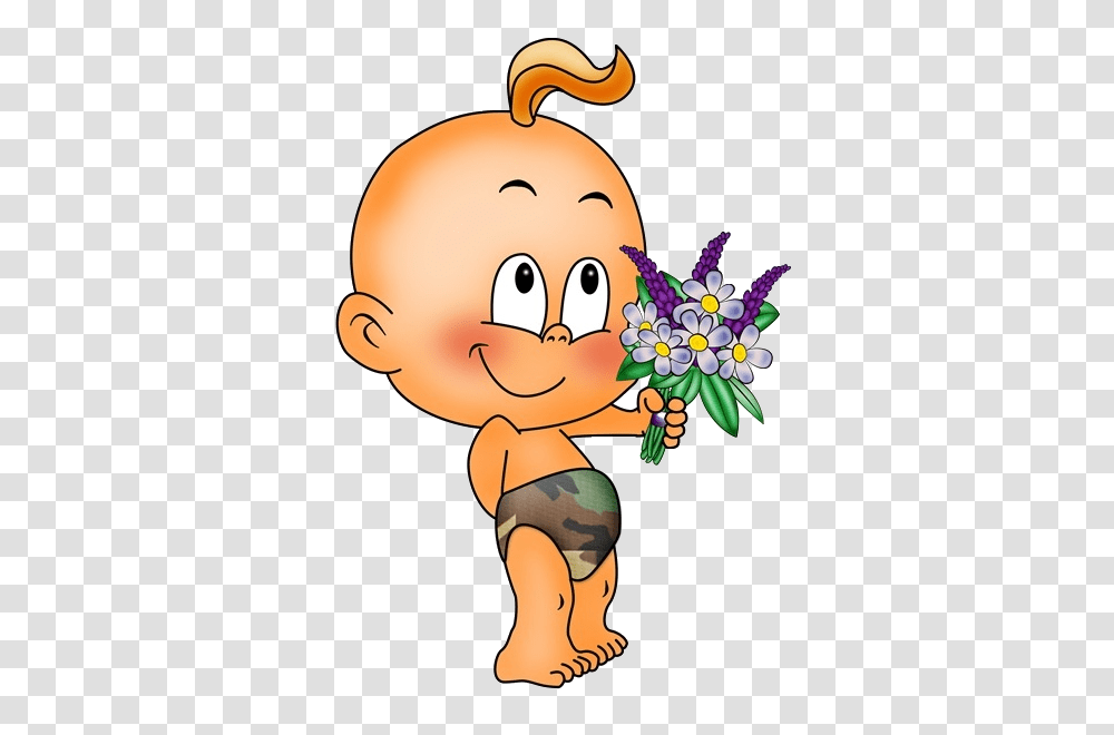 Cute Baby With Flowers Cartoon Clip Art Images Are, Plant, Blossom, Toy Transparent Png