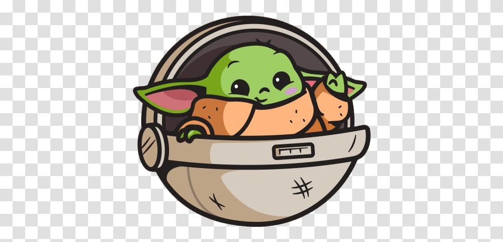 Cute Baby Yoda Image Baby Yoda Drawing Cute, Helmet, Meal, Food, Dish Transparent Png