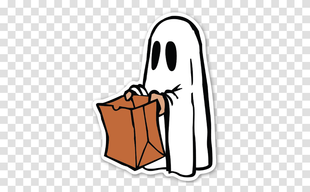 Cute Bag Ghost Sticker Stickerapp Halloween Coloring Pages For Kids, Clothing, Cloak, Fashion, Scroll Transparent Png