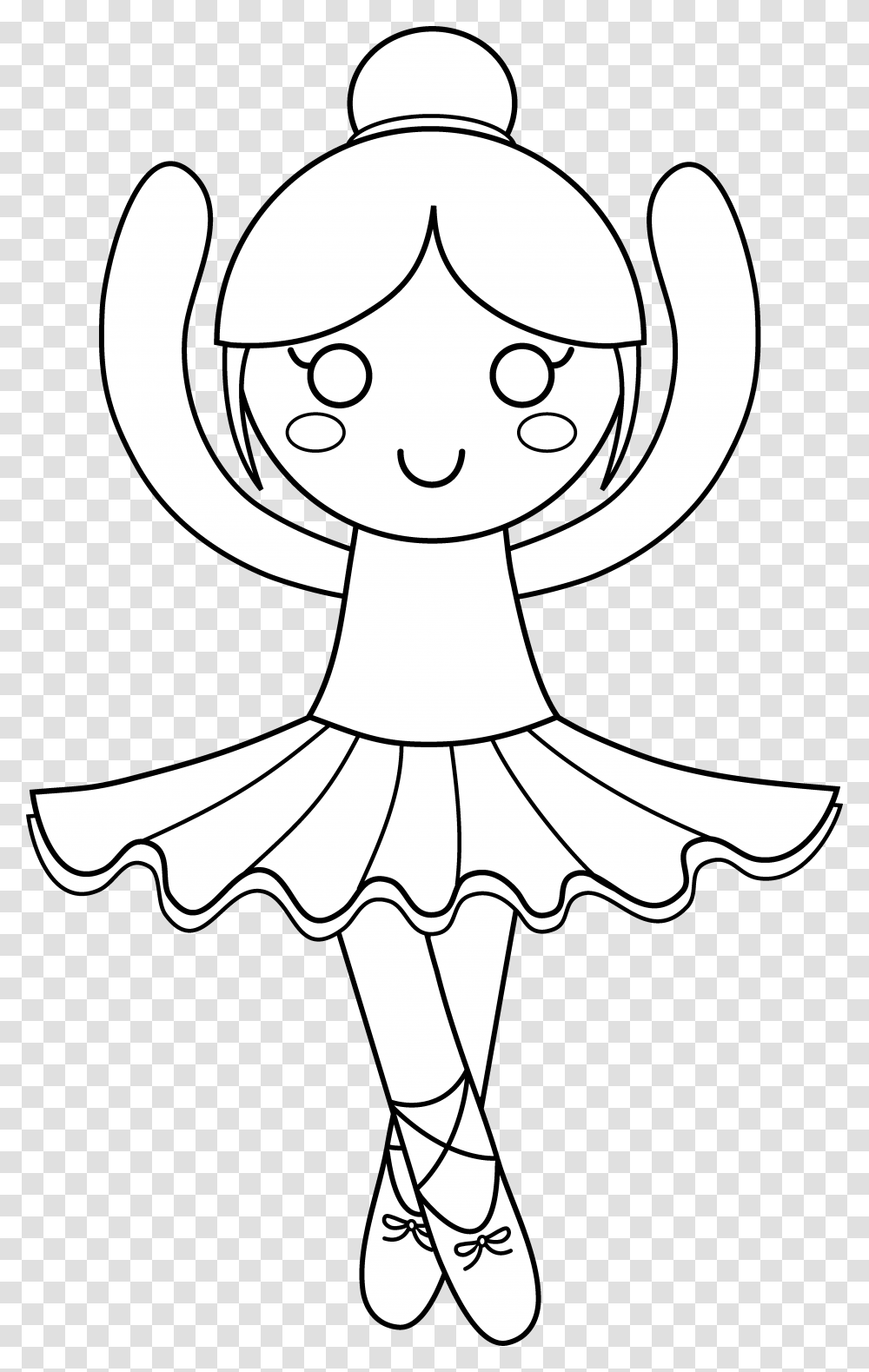 Cute Ballerina Coloring Pages, Stencil, Drawing Transparent Png