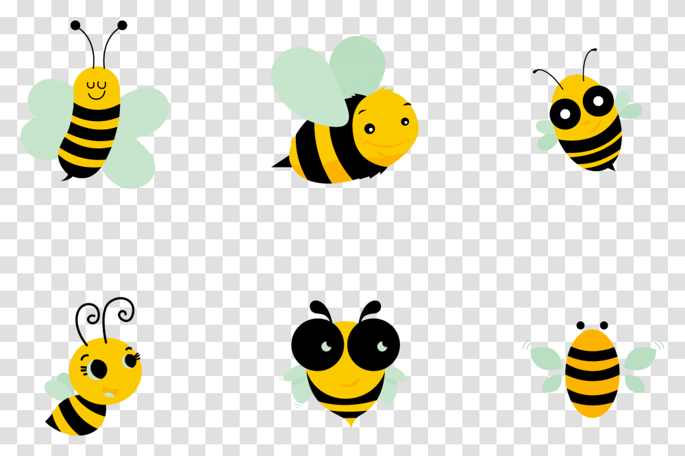 Cute Bee Clip Art Cute Little Bees, Wasp, Insect, Invertebrate, Animal Transparent Png