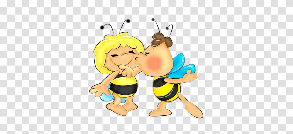 Cute Bee Clip Art Love Bees Cartoon Clip Art More Clip Art, Person, Human, Kissing, Food Transparent Png