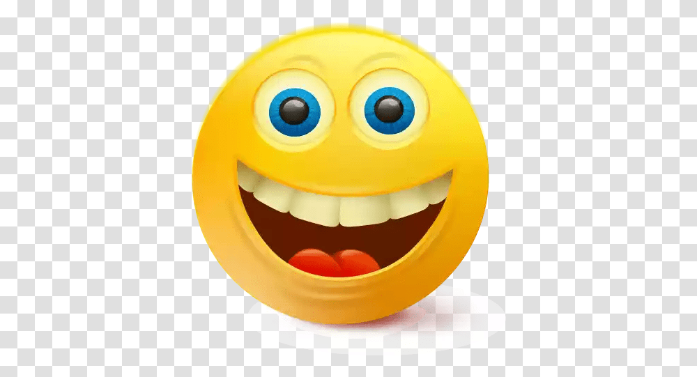 Cute Big Mouth Emoji Clipart Emoticon, Toy, Pac Man, Citrus Fruit, Plant Transparent Png