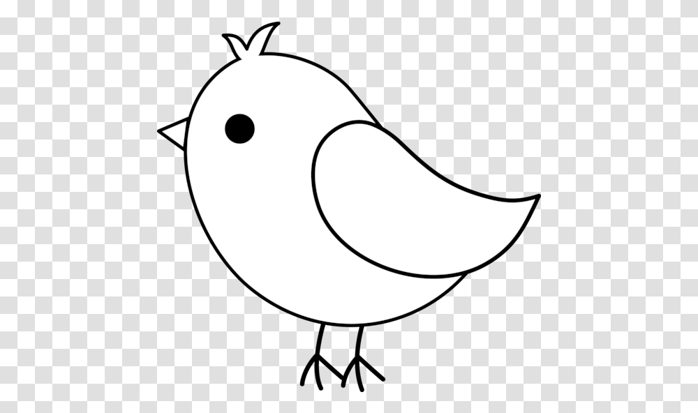 Cute Bird Drawing Easy Outline, Animal, Moon, Outer Space, Night Transparent Png