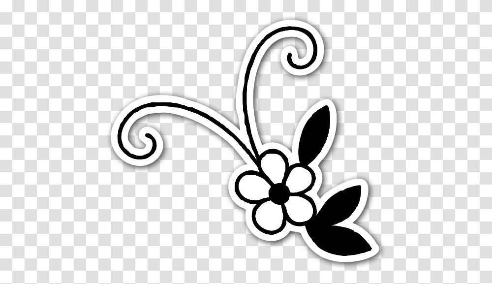 Cute Black And White Flower Stickerapp Imagens Em Preto E Branco De Flores, Graphics, Art, Floral Design, Pattern Transparent Png