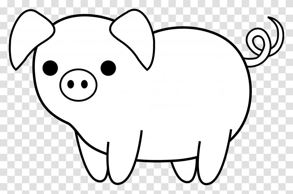 Cute Black And White Pig Clip Art Art Clip Art, Mammal, Animal, Piggy Bank Transparent Png