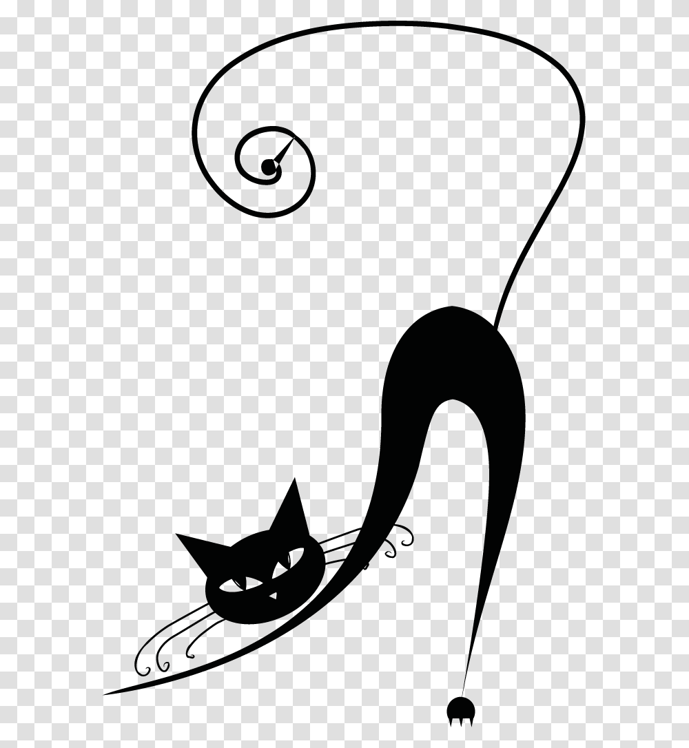 Cute Black Cat Clipart Black Cat Drawing Easy, Animal, Mammal, Pet, Stencil Transparent Png