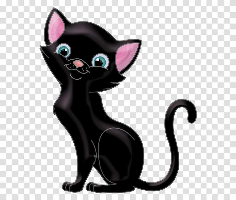 Cute Black Cat Clipart Cute Black Cat Clipart, Pet, Mammal, Animal, Egyptian Cat Transparent Png
