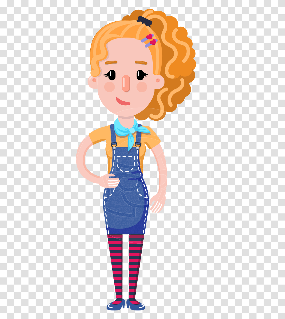 Cute Blonde Girl In Flat Style Cartoon Character Blonde Woman Cartoon Character, Person, Label, Leisure Activities Transparent Png