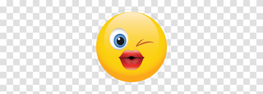 Cute Blowing A Kiss Emoji Sticker, Pac Man Transparent Png
