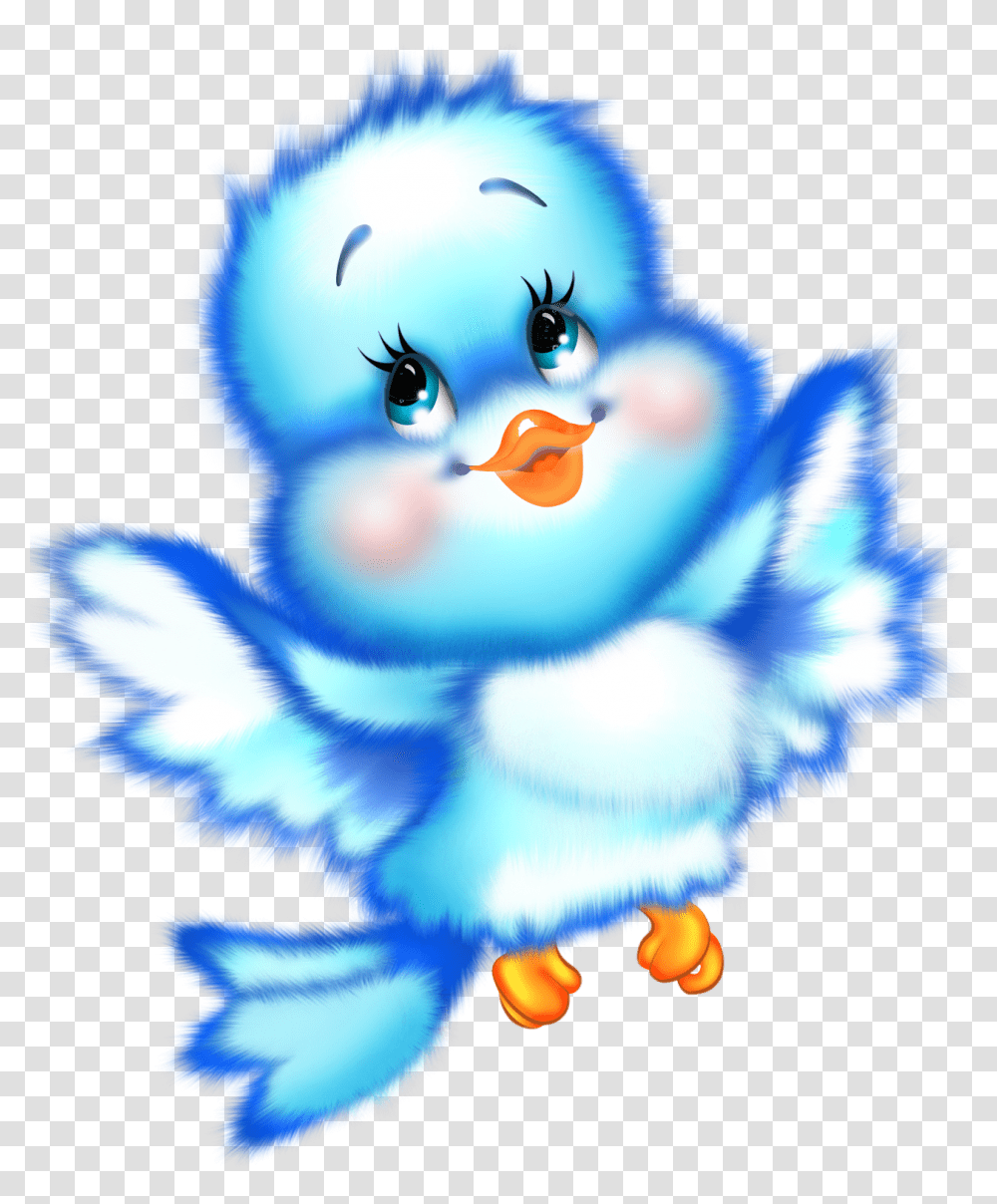 Cute Blue Bird Cartoon Free, Animal, Toy Transparent Png