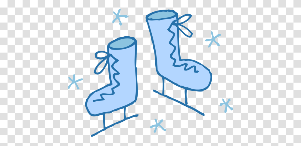Cute Blue Ice Skates Clipart, Furniture, Poster, Advertisement Transparent Png