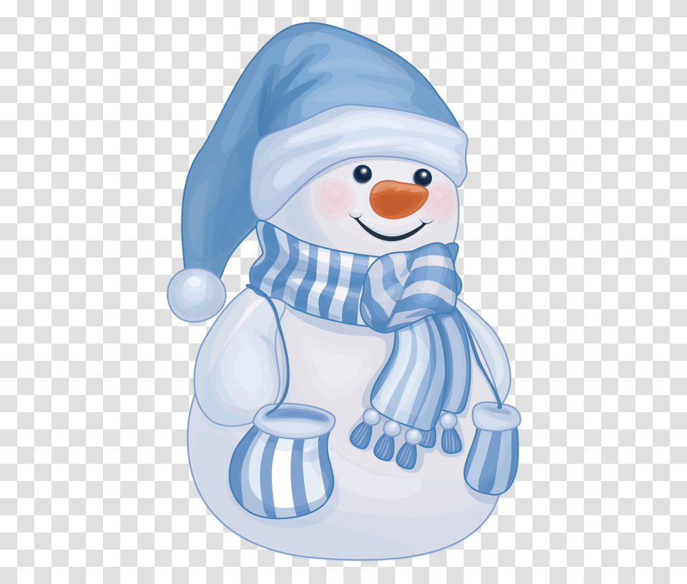 Cute Blue Snowman Clipart, Nature, Outdoors, Winter Transparent Png