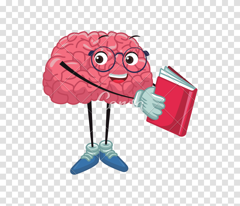 Cute Brain Reading Cartoon Vector, Sweets, Food, Confectionery, Toy Transparent Png