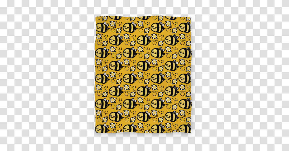 Cute Bumble Bee And Flower Pattern Blanket Blankets Lookhuman Vertical, Doodle, Drawing, Art, Rug Transparent Png