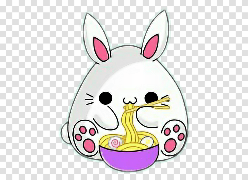 Cute Bunny Spaghetti Kawaii, Food, Label, Egg Transparent Png