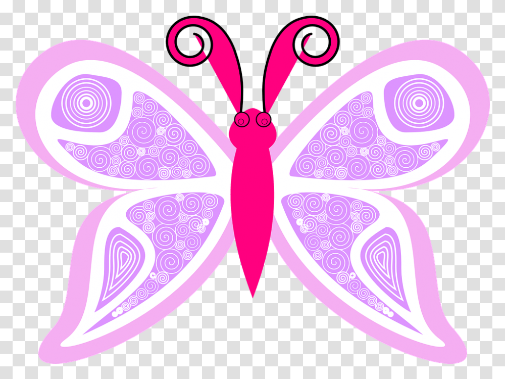 Cute Butterfly Vector 7 Image Free Butterfly Vector Pink, Pattern, Ornament, Purple, Fractal Transparent Png