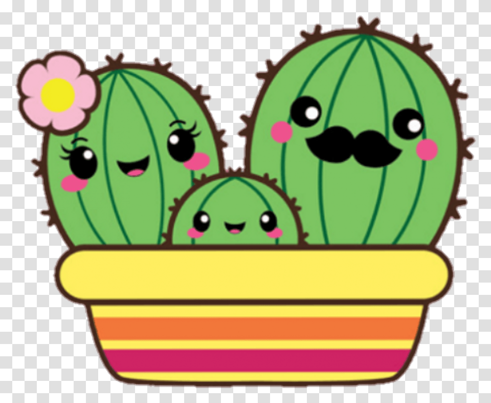 Cute Cactus Clipart Black And White, Plant, Bowl, Birthday Cake, Food Transparent Png