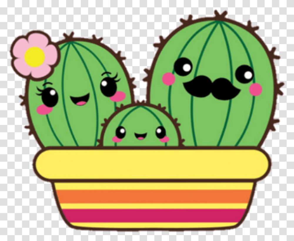 Cute Cactus Clipart Kawaii Cactus Drawing, Plant, Bowl, Birthday Cake, Food Transparent Png