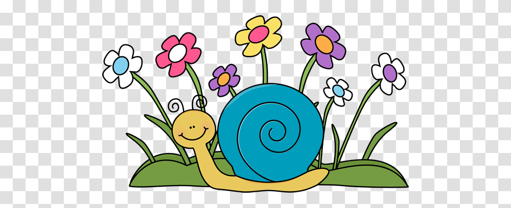 Cute Car Clip Art Snail And Flowers Clip Art Image, Invertebrate, Animal, Pattern Transparent Png