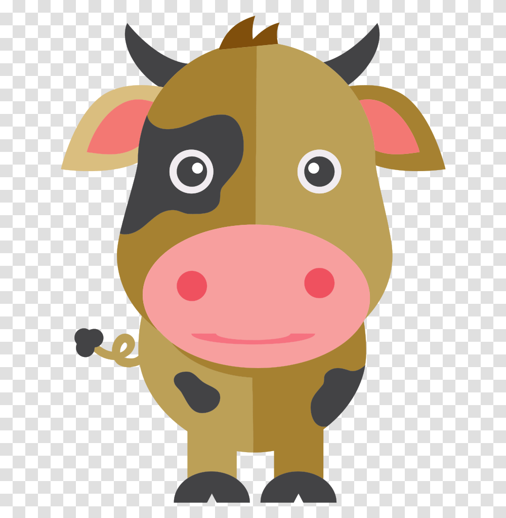Cute Cartoon Cow Cute Cow Cartoon, Animal, Mammal, Cattle, Snout Transparent Png