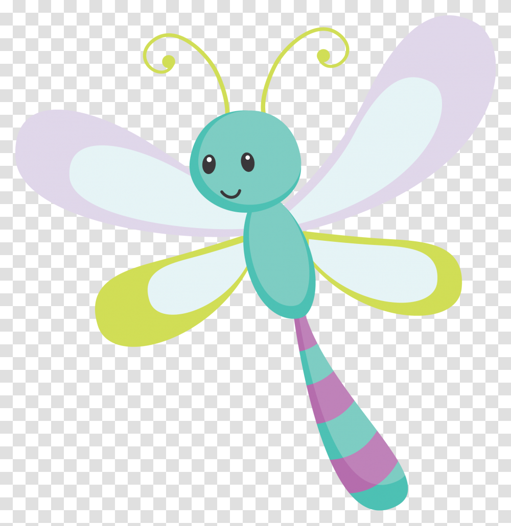 Cute Cartoon Dragonfly Character Insect Isolated White, Animal, Invertebrate, Anisoptera Transparent Png