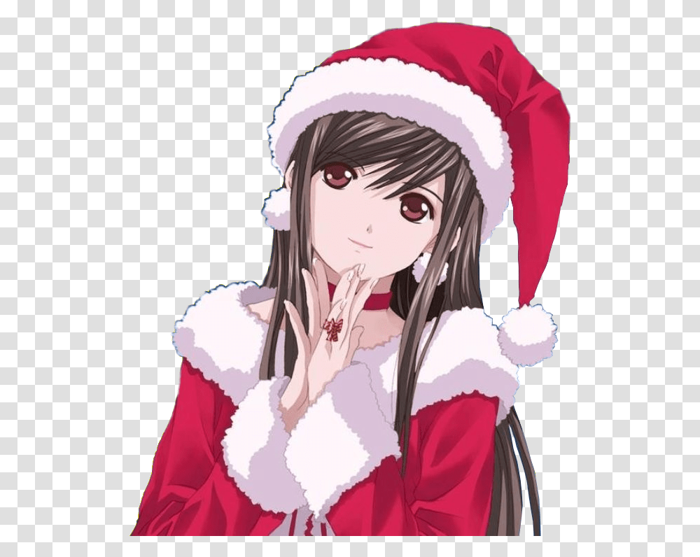 Cute Cartoon Girl Christmas, Costume, Person, Human, Manga Transparent Png