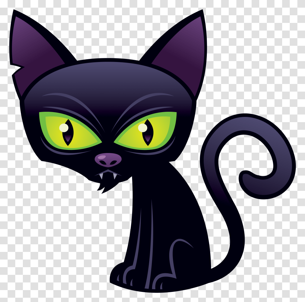 Cute Cartoon Halloween Black Cat, Pet, Mammal, Animal Transparent Png