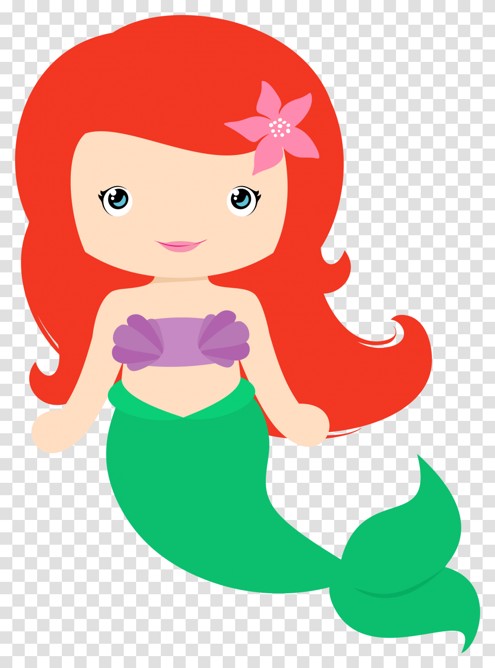 Cute Cartoon Mermaid Clipart Throughout Mermaid Clip Art, Elf, Rattle Transparent Png