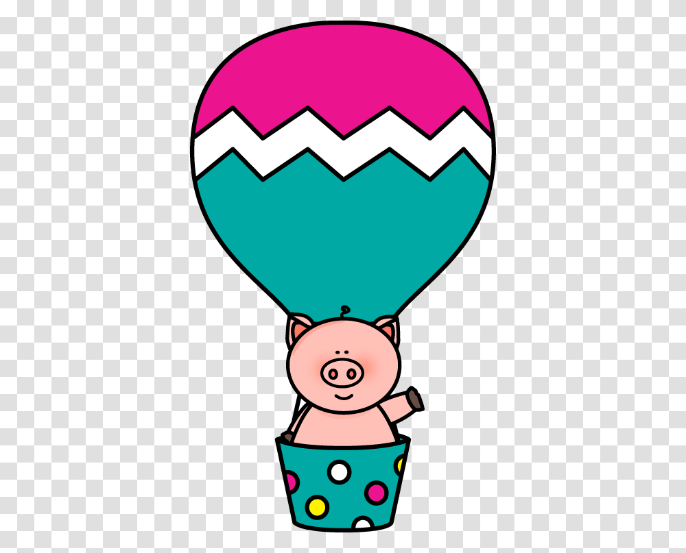 Cute Cartoon Pigs, Hot Air Balloon, Aircraft, Vehicle, Transportation Transparent Png