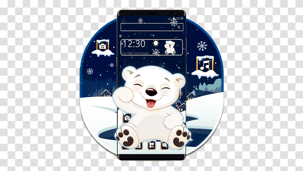 Cute Cartoon Polar Bear Theme - Apps No Google Play Cartoon, Disk, Dvd, Label, Text Transparent Png