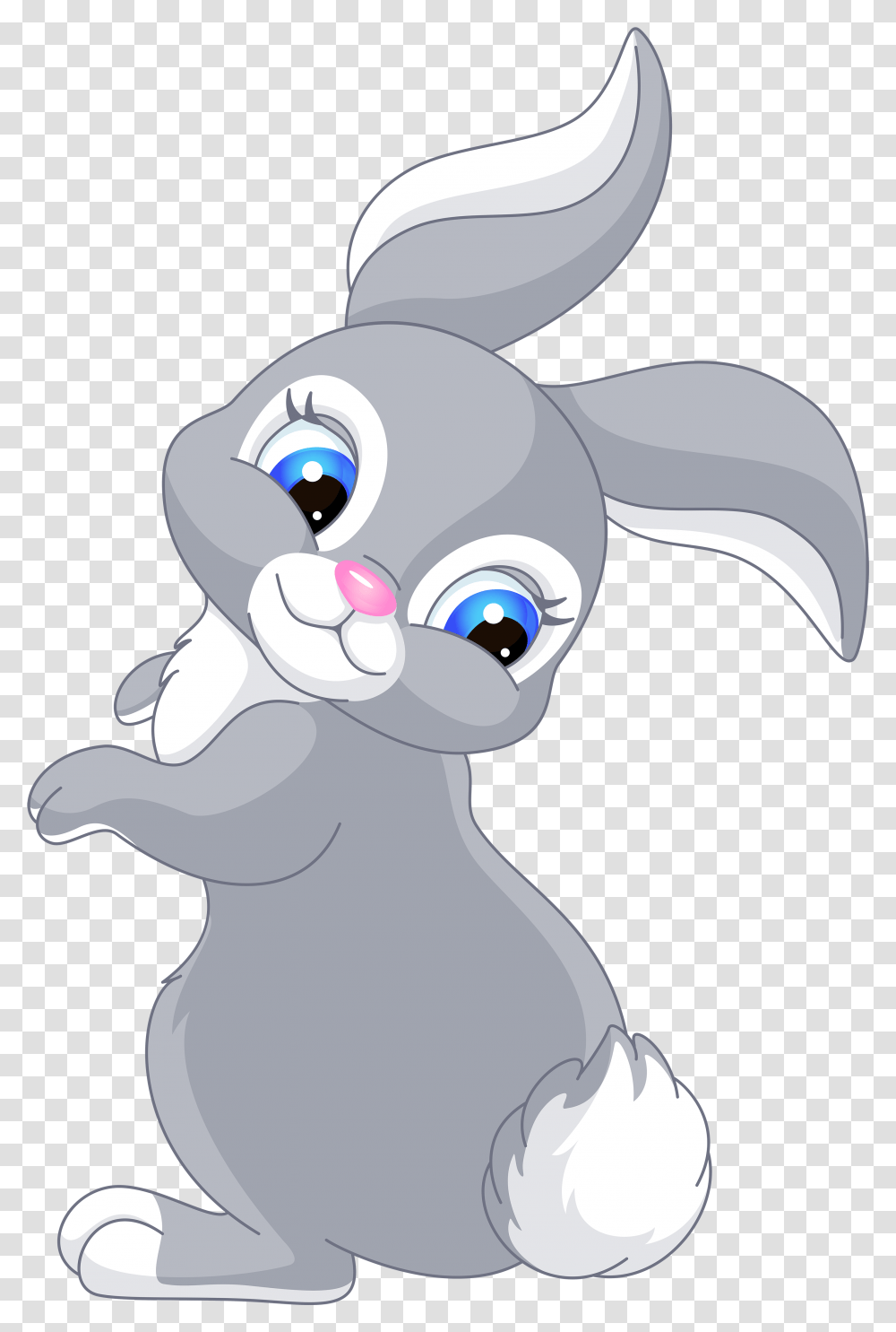 Cute Cartoon Rabbits Clip Art Cartoon Cute Easter Bunny, Snowman, Outdoors, Nature, Animal Transparent Png