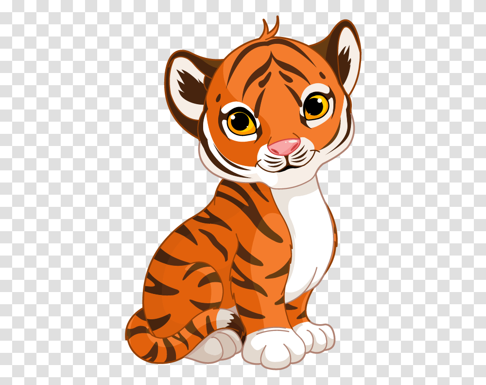 Cute Cartoon Tiger Cub, Mammal, Animal, Wildlife, Canine Transparent Png