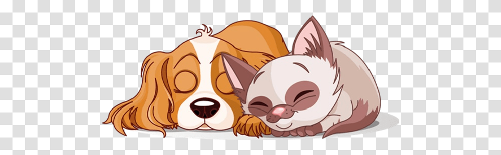 Cute Cat And Dog Clipart Cat And Dog Animated, Mammal, Animal, Pig, Canine Transparent Png