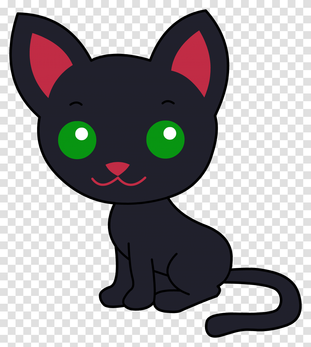Cute Cat Clipart Black Cat Cartoon Cute, Animal, Pet, Mammal Transparent Png