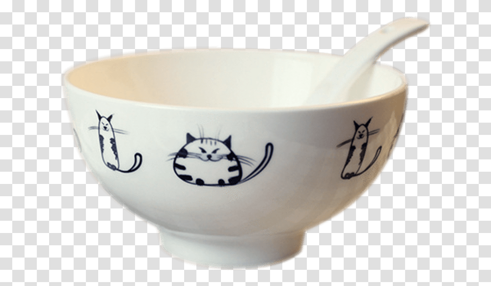 Cute Cat Souprice Bowls FreakypetClass Spoon Cat In Bowl, Soup Bowl, Bathtub, Milk, Beverage Transparent Png