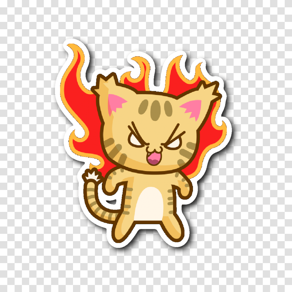 Cute Cat Stickers Series, Fire, Ketchup, Food, Flame Transparent Png