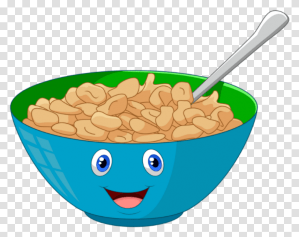 Cute Cereal Bowl Food Colorful Breakfast Cartoon Cereal Clipart, Plant, Snack, Vegetable, Cutlery Transparent Png